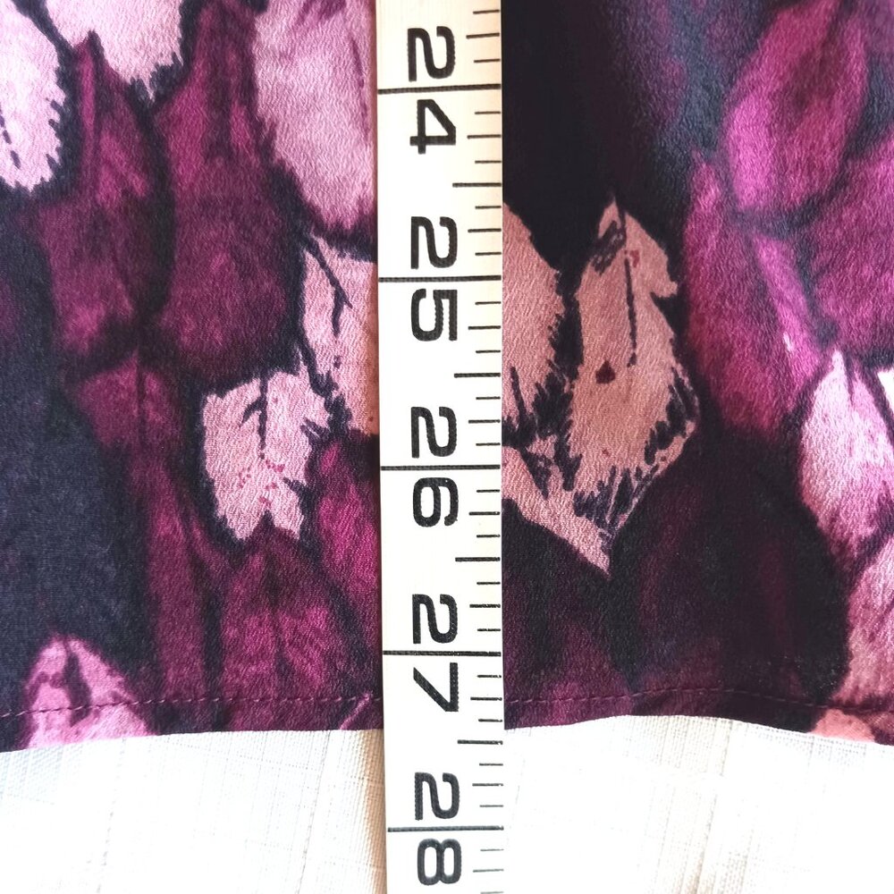 Talbots Purple Pink Leaf Button Down Tab Tie Slee… - image 8
